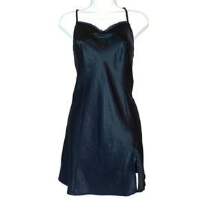 Apt. 9 Black Silky Cami Strap Satin Sleep Dress Pajama Loungewear Pajama